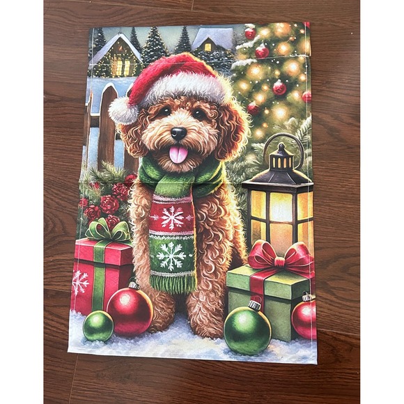 Other - Christmas Dog Holiday Garden Flag Decor Festive Pup Design Goldendoodle